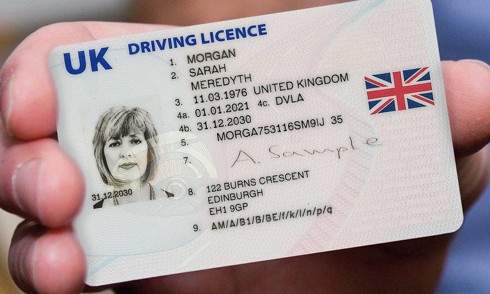 uk car licence image example