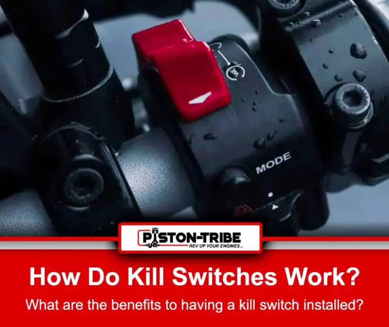 image of a motorcycle kill switch with a red circle around the switch to identify its location on the bikes handlebars