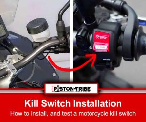 image of a kill switch being installed to a Motorcycle's handlebars