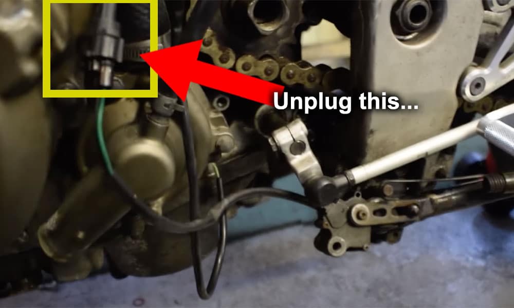 image showing where to unplug the kickstand safety switch