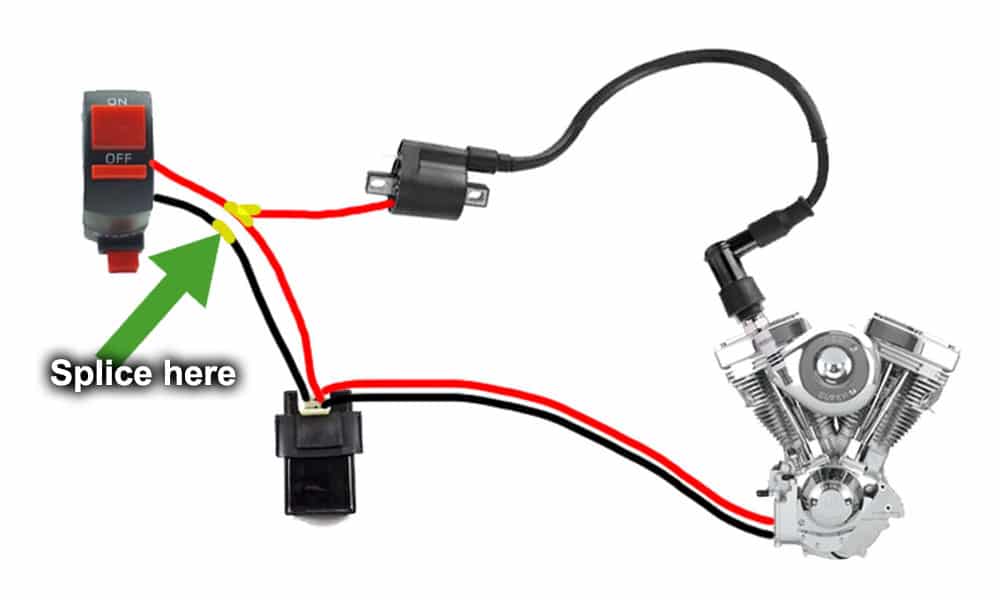 Diagram of how to wire in a kill switch on a motorcycle kill switch