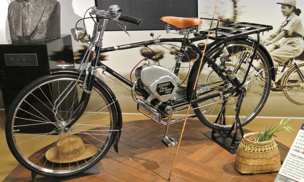 the power free motorised bicycle created by Suzuki in 1952