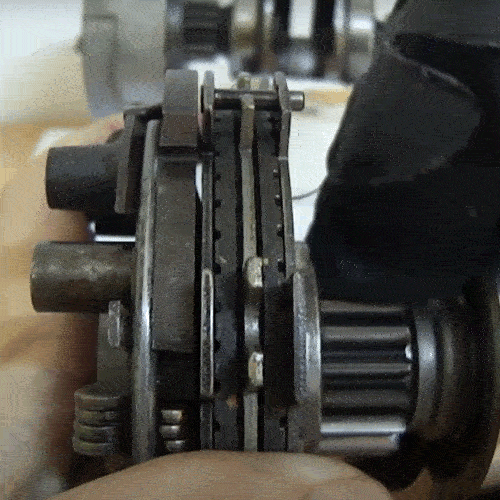 clutch pack being rotated out of engagement