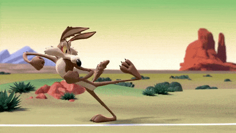 A funny GIF of Cayote providing a practical example of how force (i.e., him running) and load (i.e., the resulting weight on the wall from the force of his running) work in harmony. 