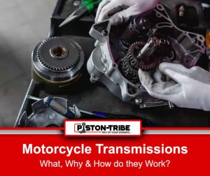 motorcycle transmission system disassembled on table