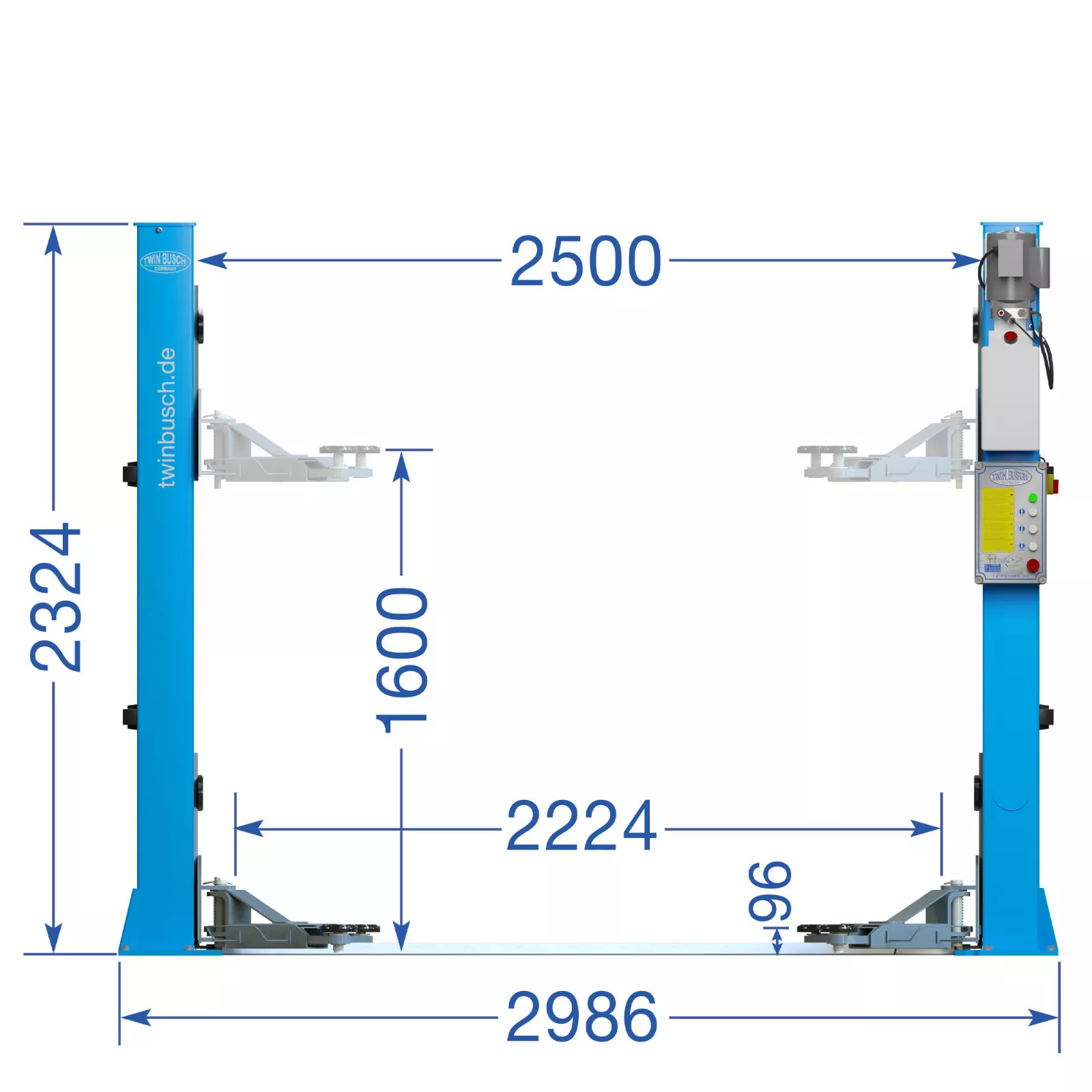 Hex 2 Post Pillar Car Ramp